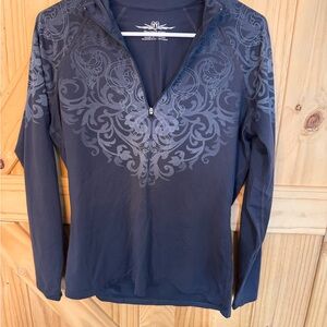 Angel Women's Top in Dark Blue with Gray Pattern